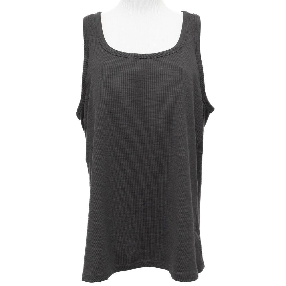 New Prana Charcoal Gray Ribbed Racerback Tank Top Size 1X